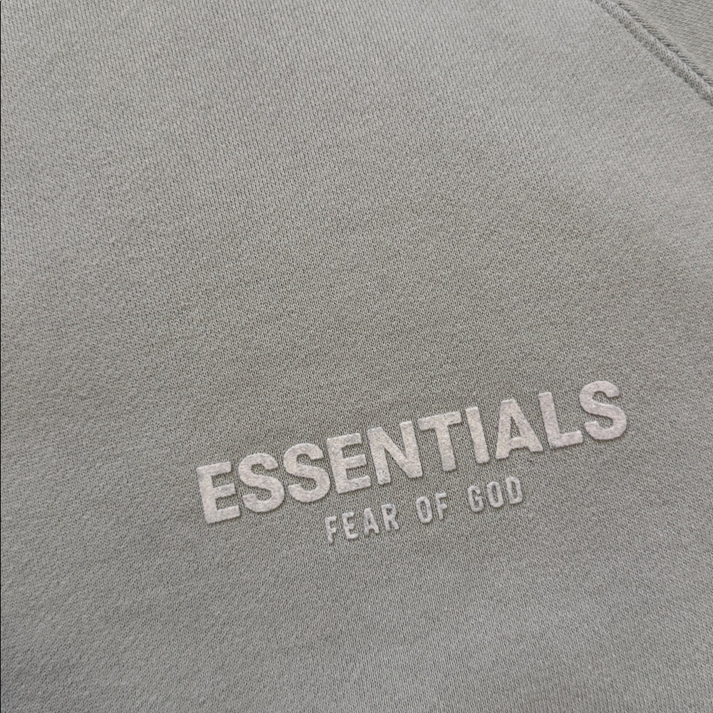 Fear of God FOG Essentials Sage Green Raglan Oversized Crewneck Sweatshirt - Picture 5 of 11